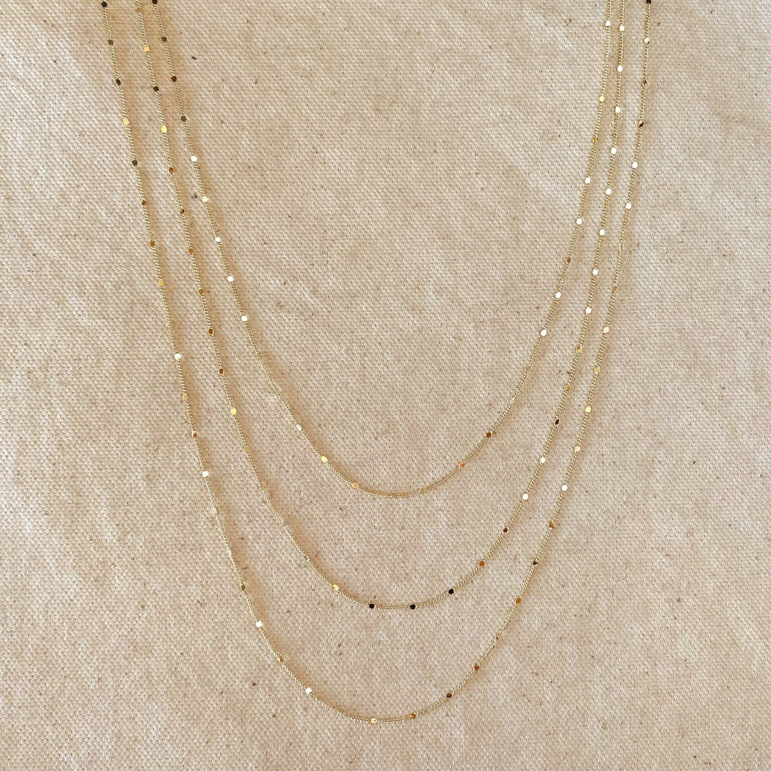 18k Gold Filled 1mm Curb Chain