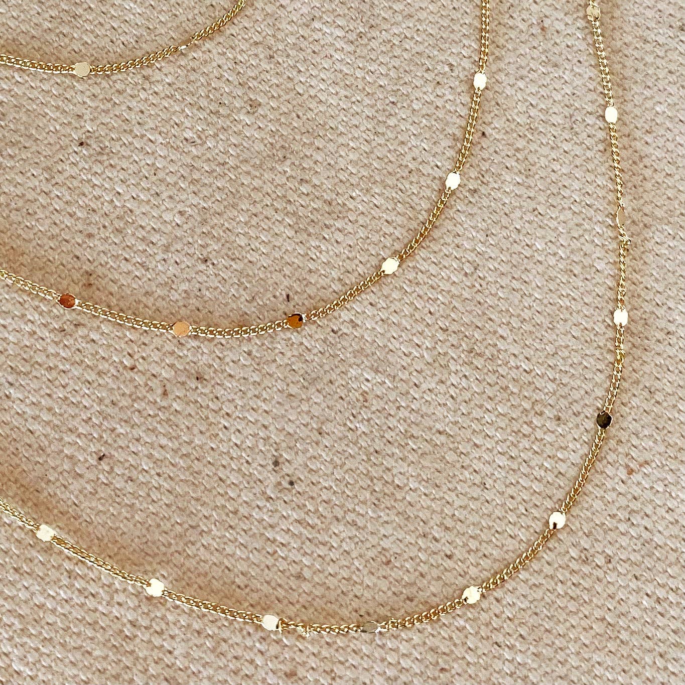 18k Gold Filled 1mm Curb Chain
