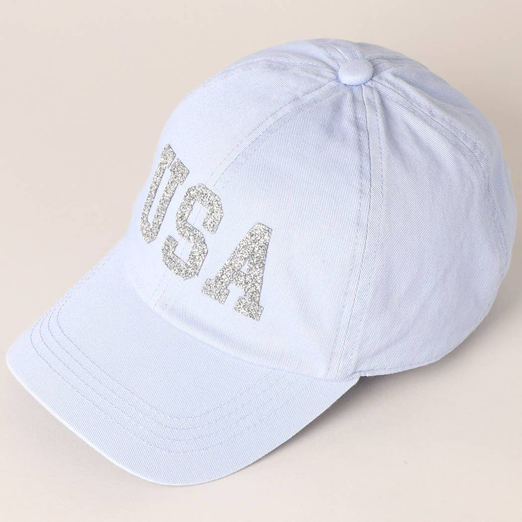 USA Letter Rhinestone Patch Baseball Cap