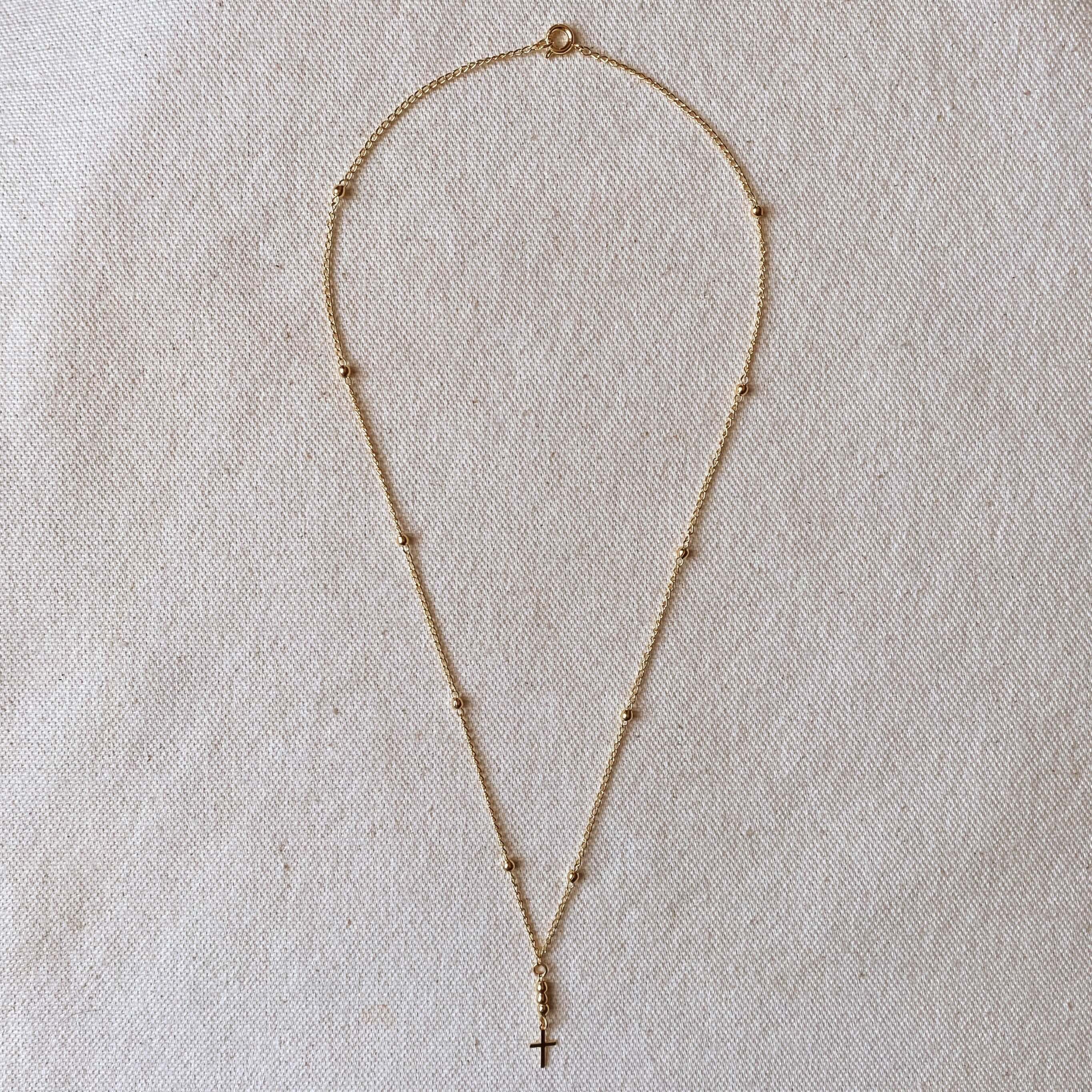 18k Gold Filled Simple Cross Necklace