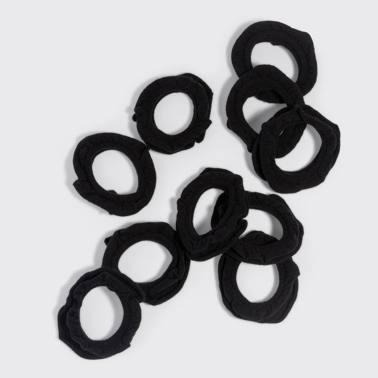 KITSCH Recycled Fabric Petal Hair Elastics 10pc Set - Black