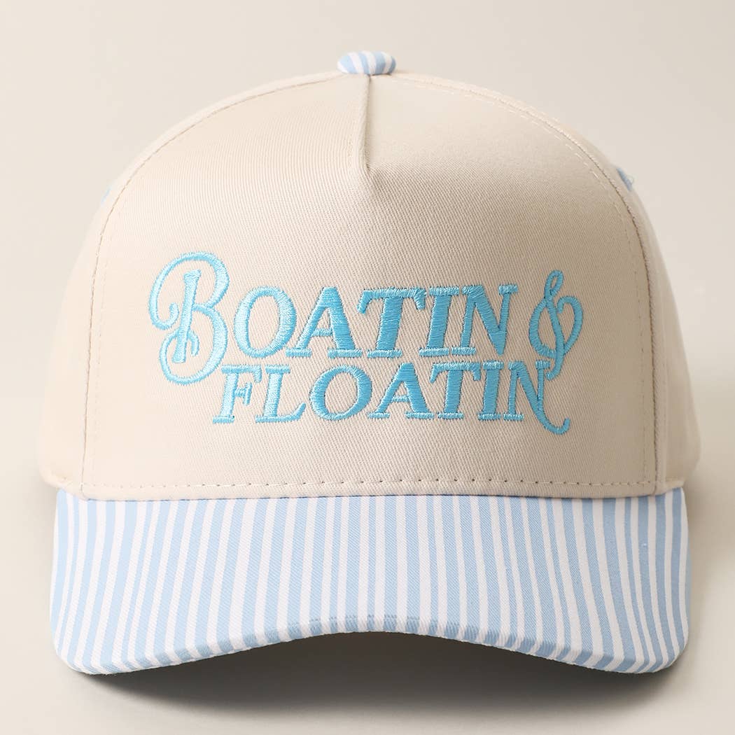 Boatin & Floatin Embroidered Seersucker Brim Trucker Hat
