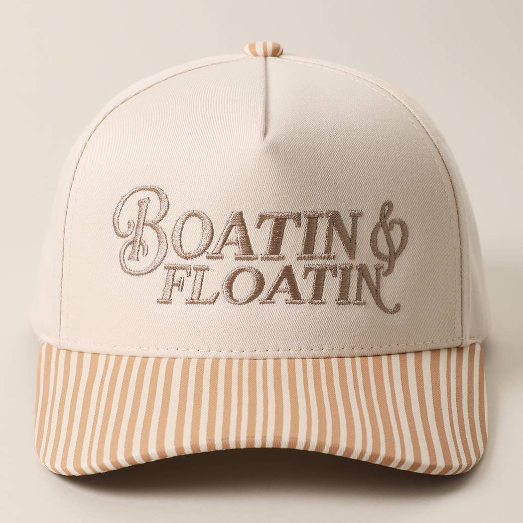 Boatin & Floatin Embroidered Seersucker Brim Trucker Hat