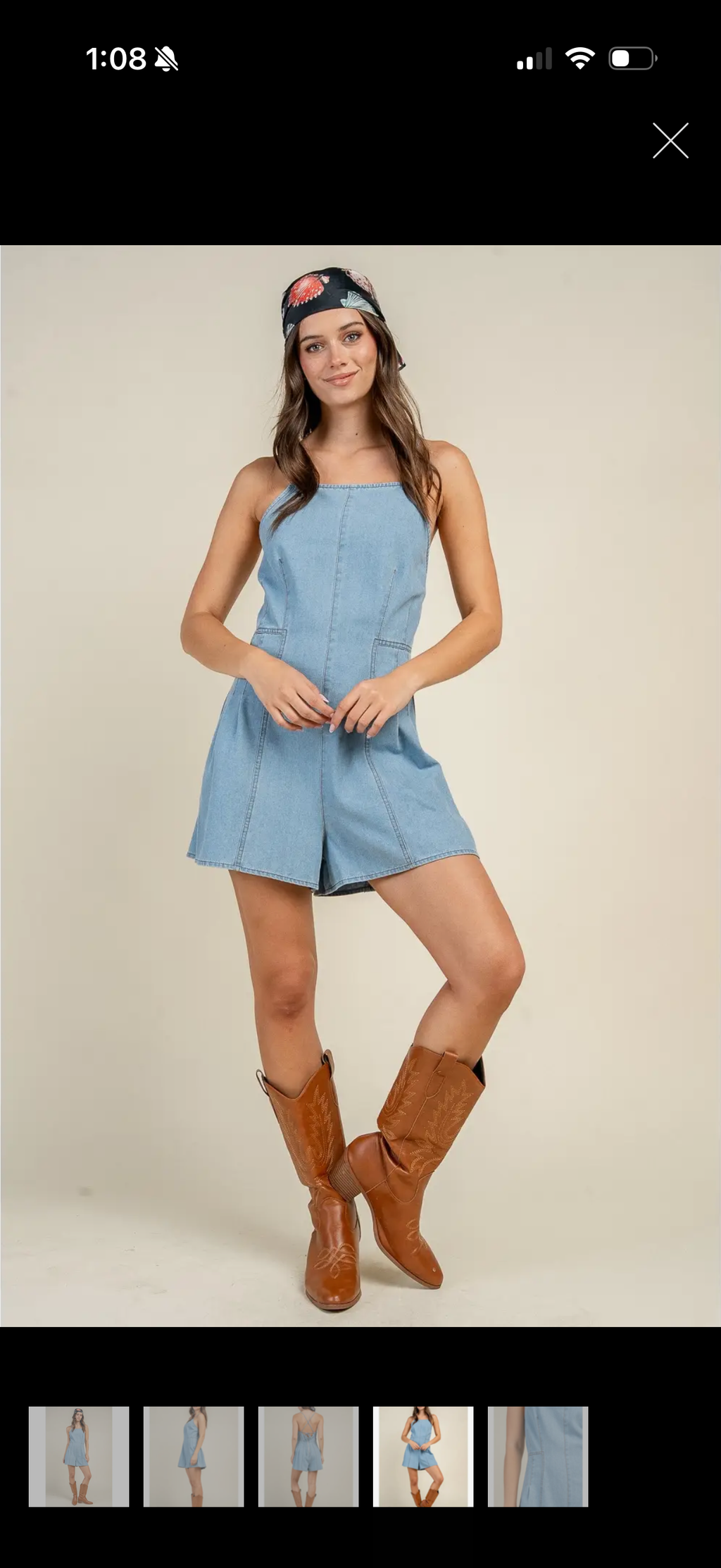 Denim Mini Romper