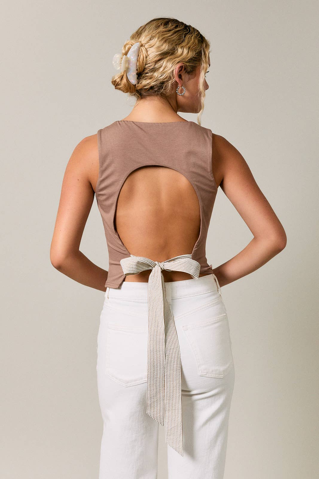 Square Neck Back Tie Top