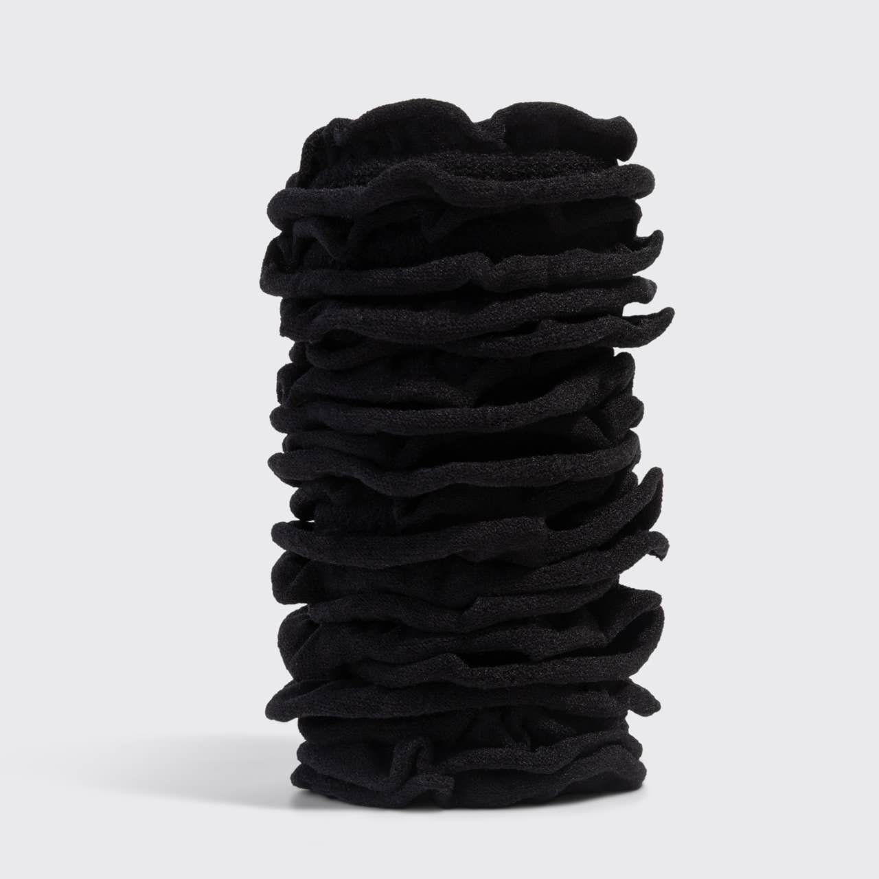 KITSCH Recycled Fabric Petal Hair Elastics 10pc Set - Black
