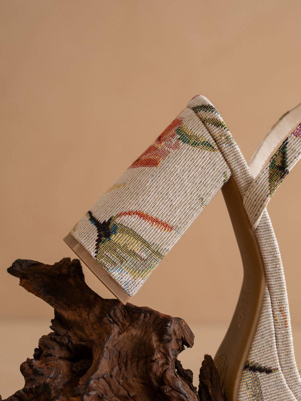 The Olympia | Beige Tulip Raffia Platform Heel