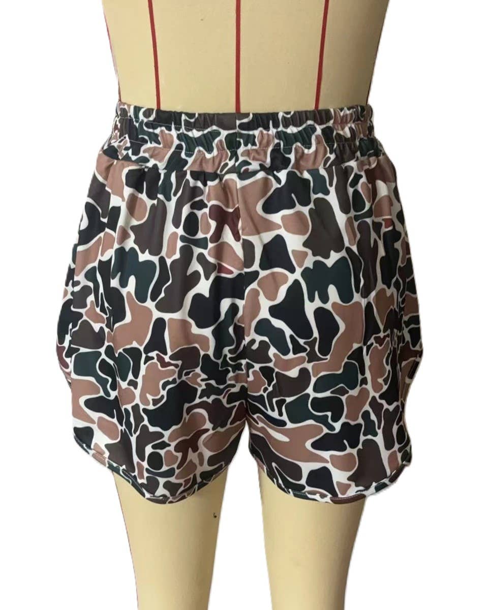 Elasticated Camouflage Digital Print Shorts