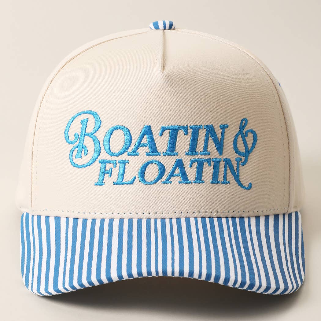 Boatin & Floatin Embroidered Seersucker Brim Trucker Hat