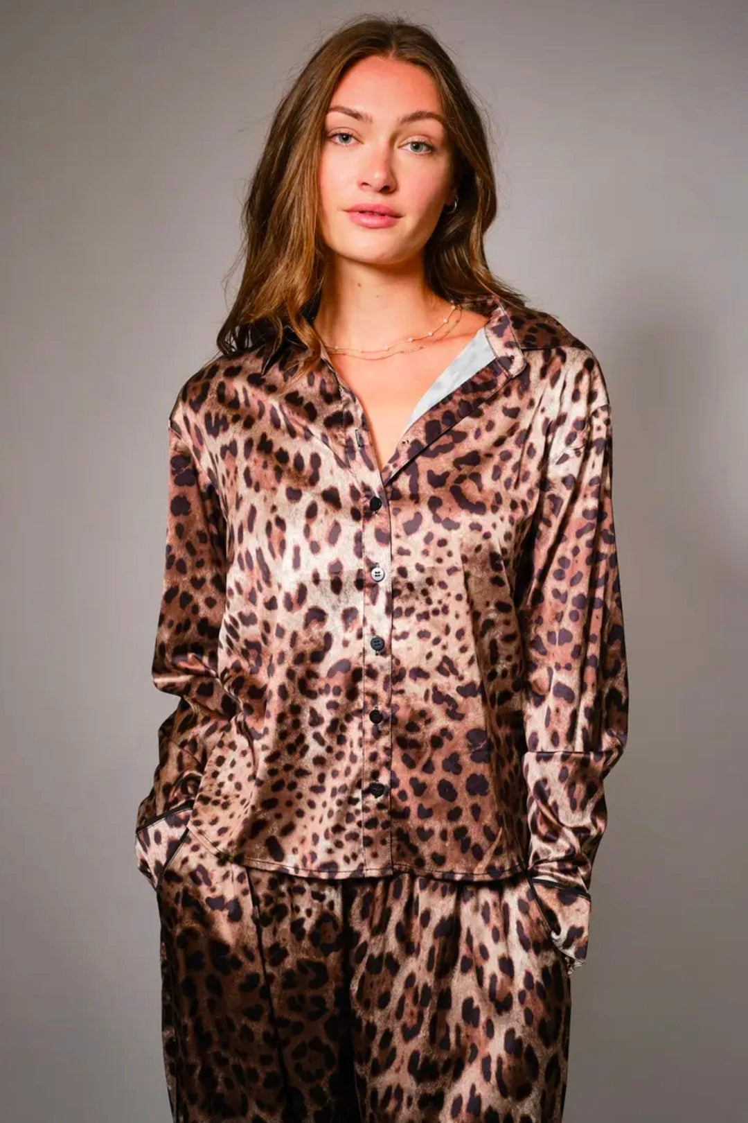 Satin Leopard Pants