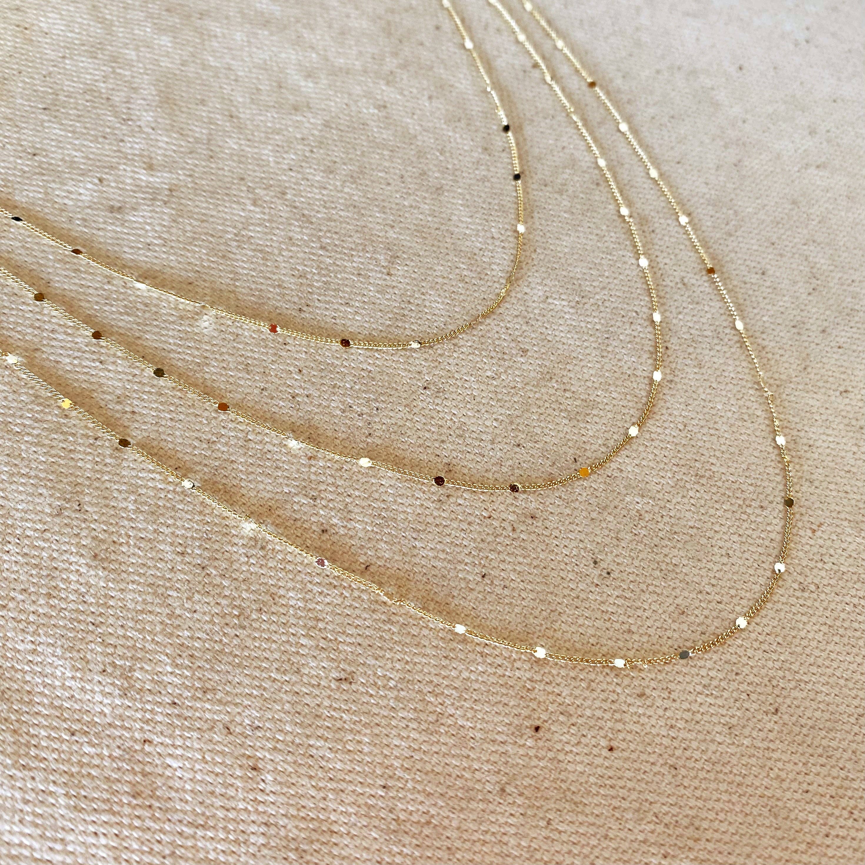 18k Gold Filled 1mm Curb Chain