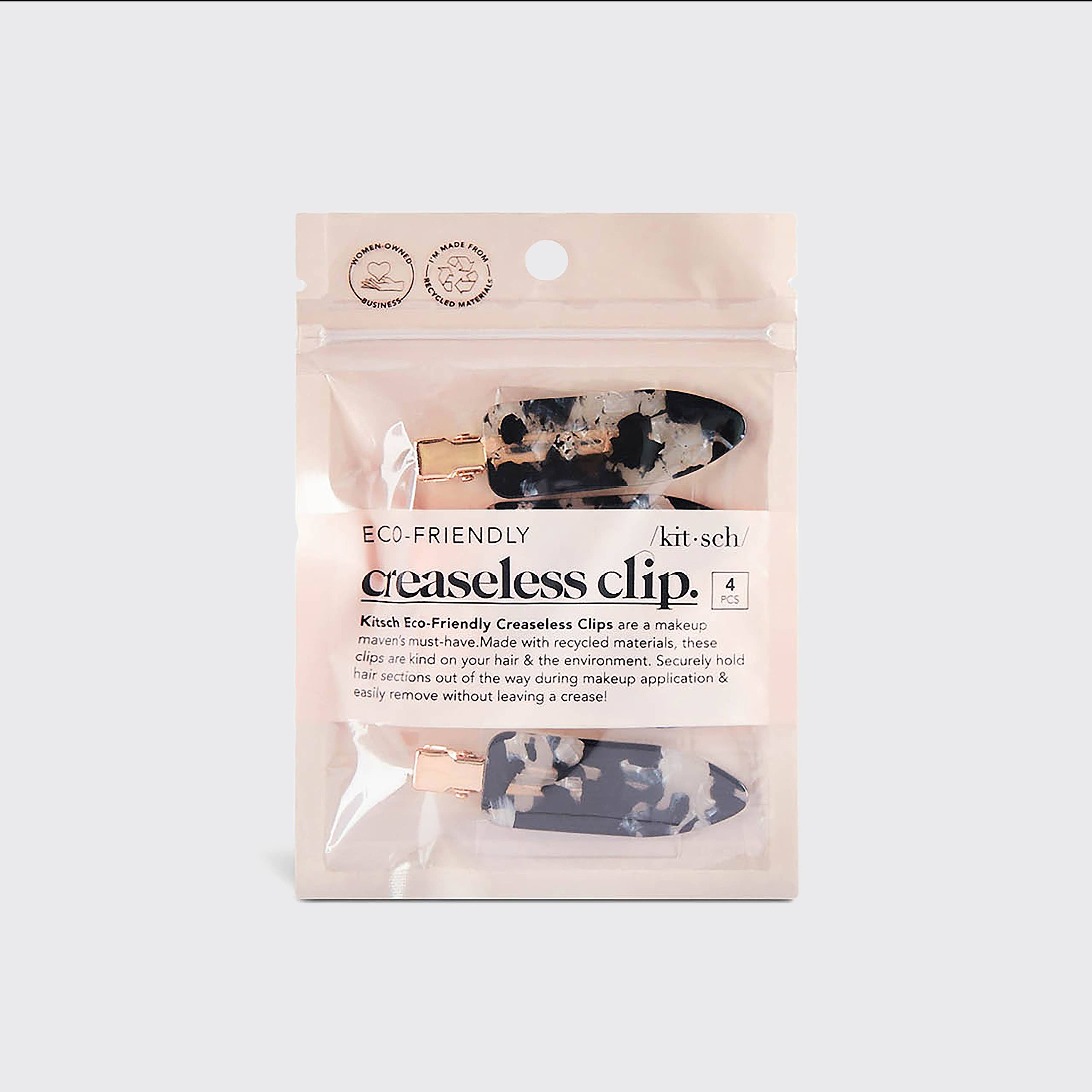 KITSCH Eco-Friendly Creaseless Clips 4pc Set - Black Terrazzo