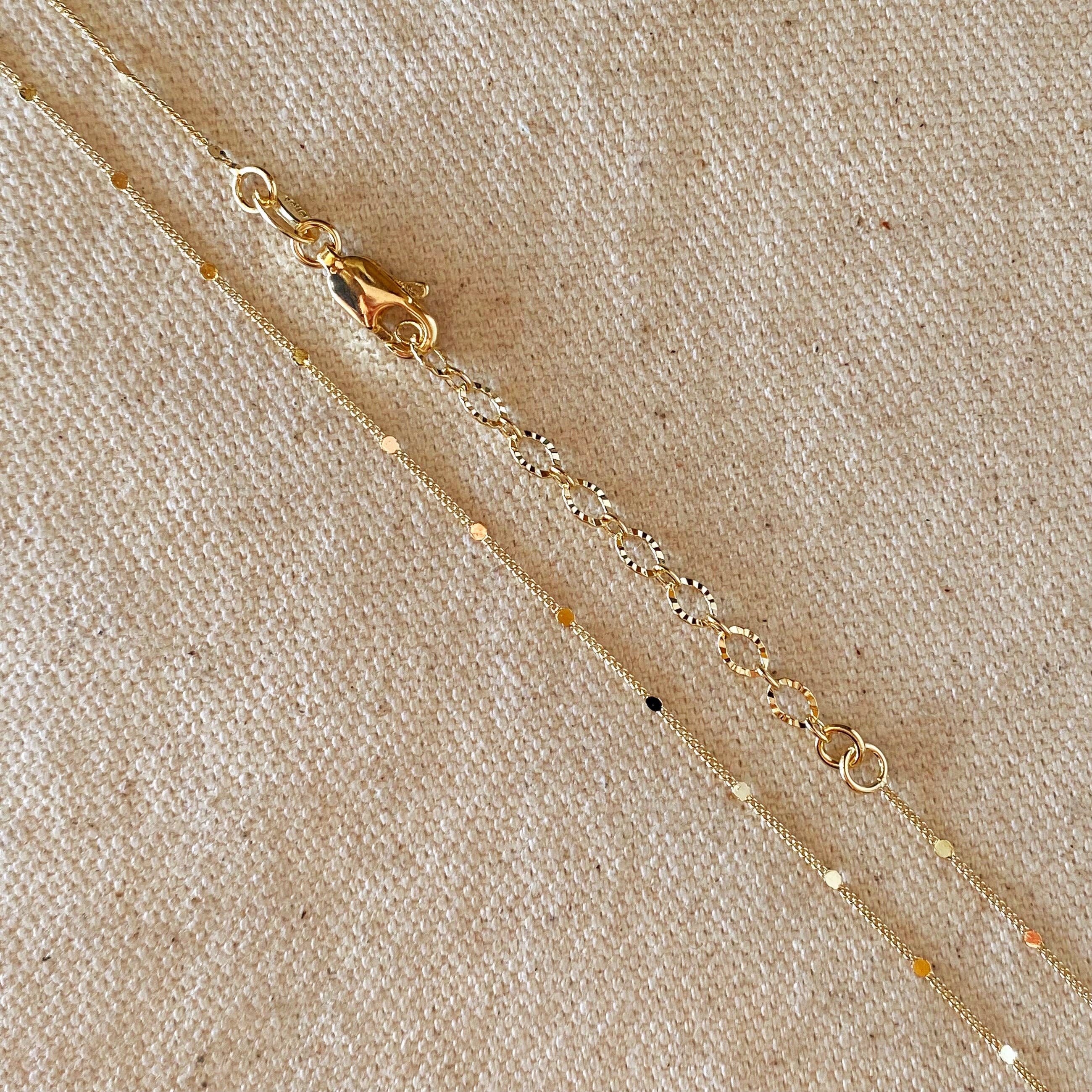 18k Gold Filled 1mm Curb Chain