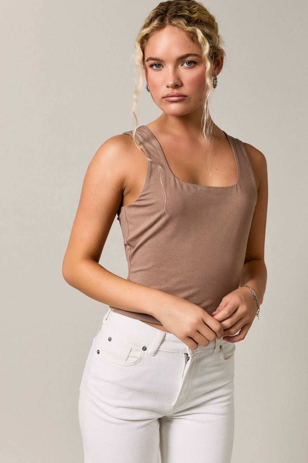 Square Neck Back Tie Top