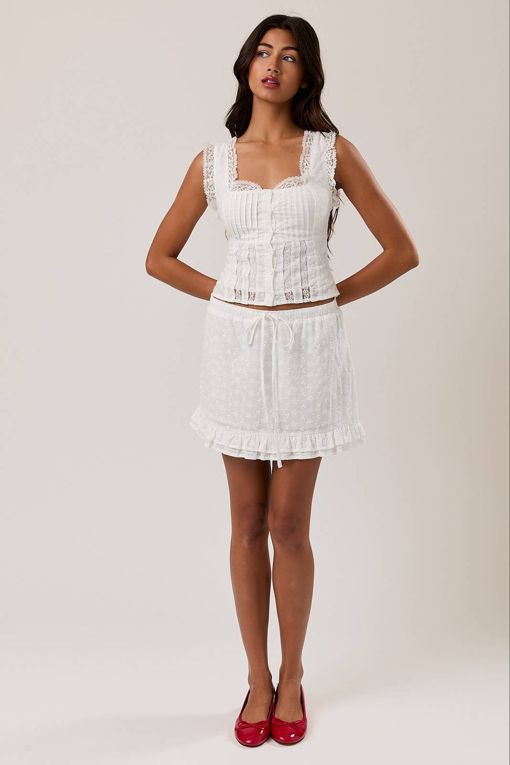 Sleeveless Ruffle Top