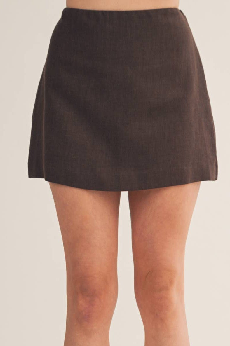 Tailored High-Rise A-Line Mini Skort