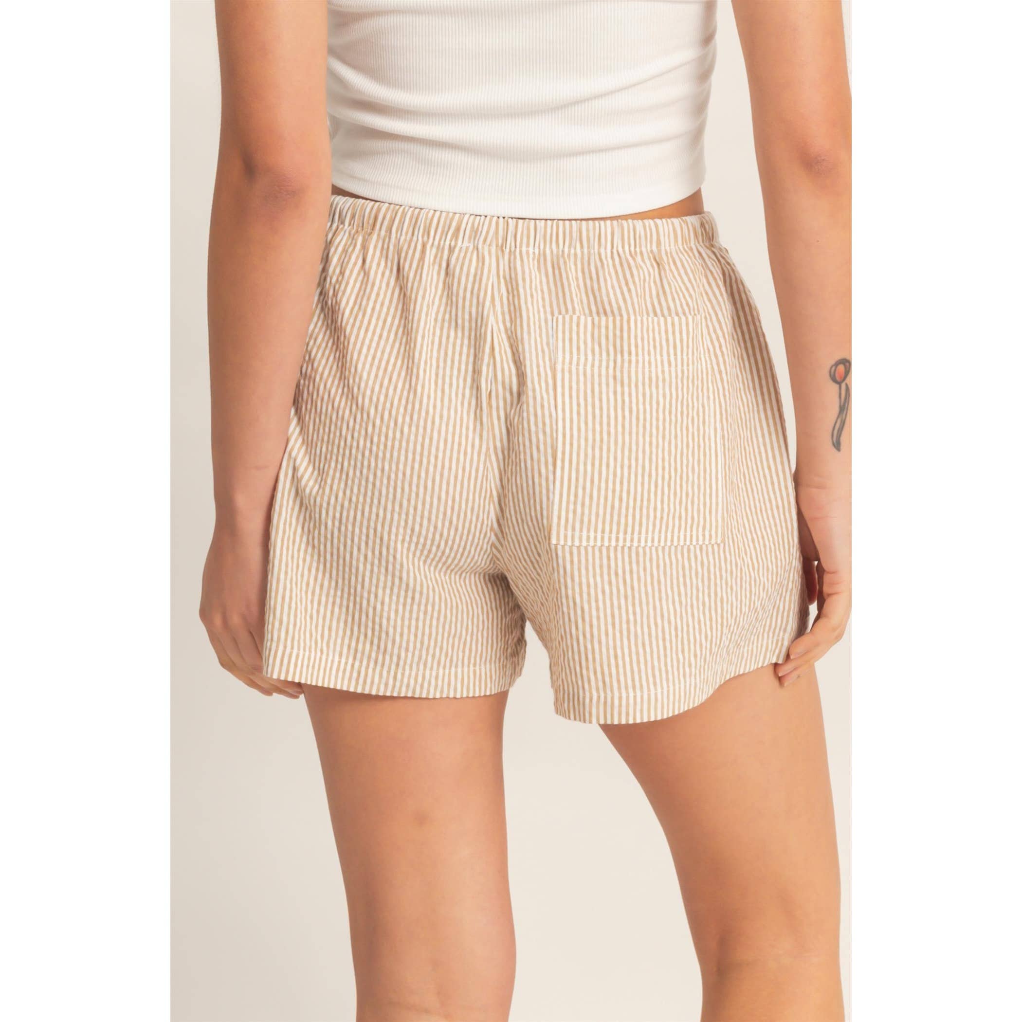Striped Drawstring Waist Shorts